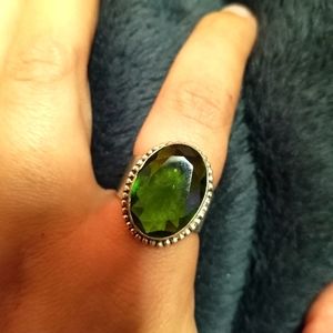 2/$10 Silver Plated Emerald Ring